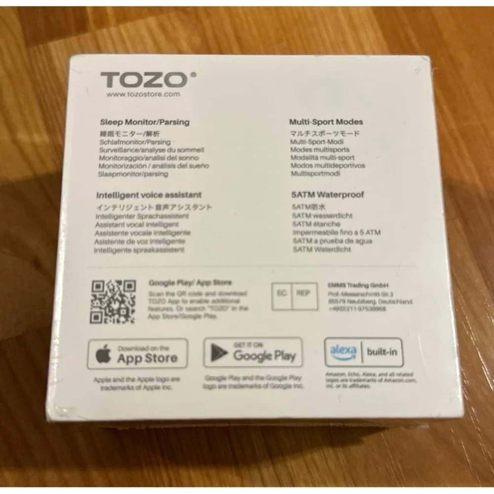 SEALED TOZO S2 44mm Smart Watch Alexa Fitness Tracker Touch‎ Screen Waterproof